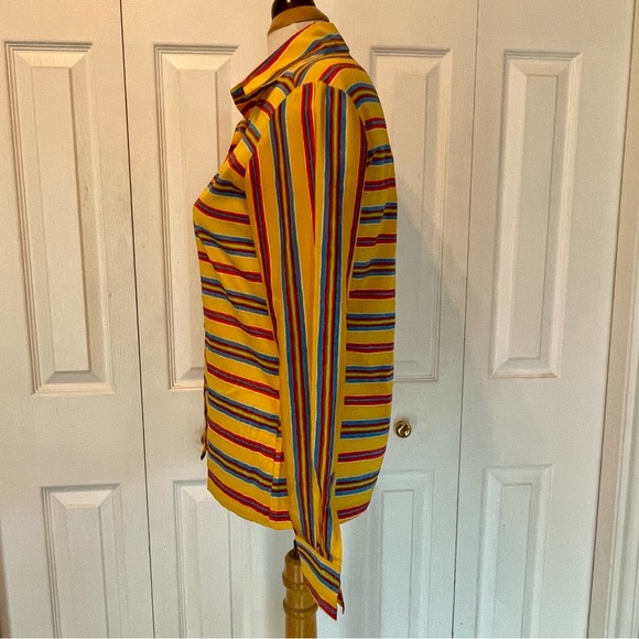 Vintage Lady Manhattan stripped blouse with dart collar. - Picture 5 of 11